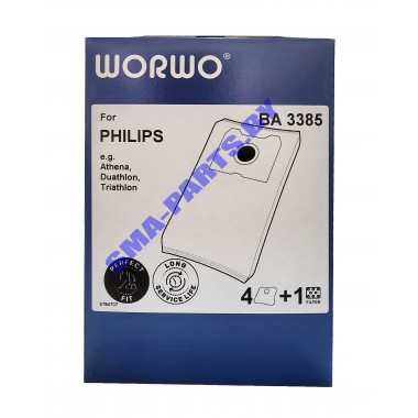 BA3385 / PMB 01 K Комплект пылесборников (4 шт + фильтр) для сухого пылесоса Philips