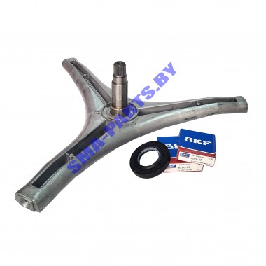 Крестовина барабана + комплект подшипников SKF для стиральной машины LG MHW34308907 + 6205 SKF + 6206 SKF + 37x66x9.5/12 (со смазкой)