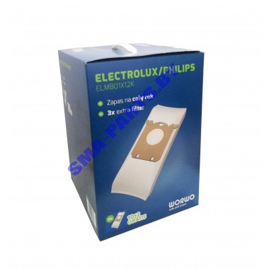 ELMB 01 X 12 K Комплект пылесборников (10 шт + 2 шт (в подарок) + 3 фильтра) для сухого пылесоса Electrolux, PHILIPS
